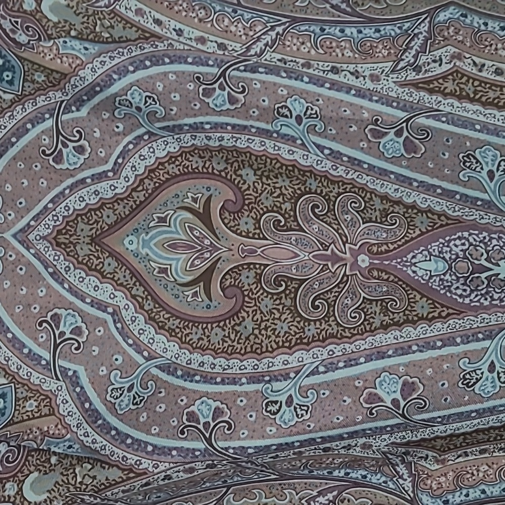 Charter Club Teal and Gray Paisley A-Line Skirt - Picture 3 of 6